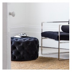 GA Sergio Footstool Jet Velvet